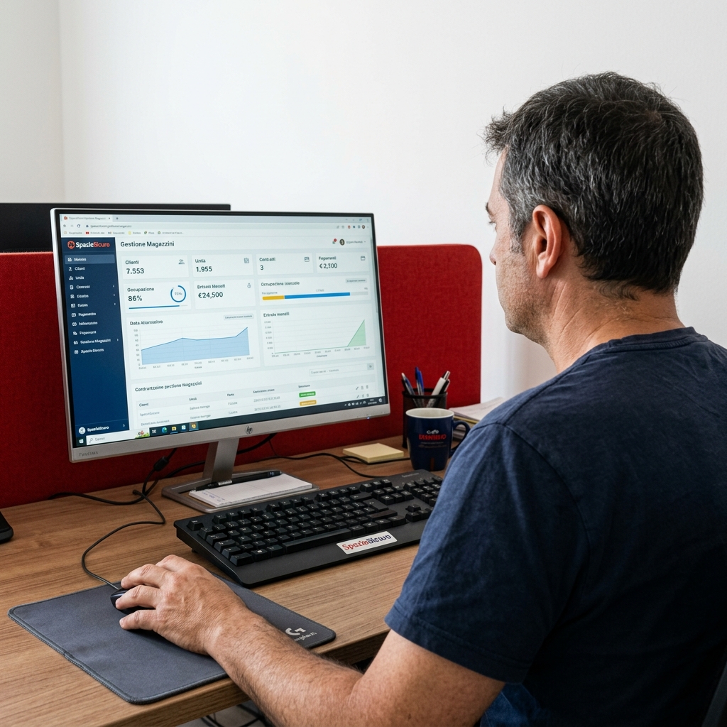 Dashboard del software gestionale di un self storage