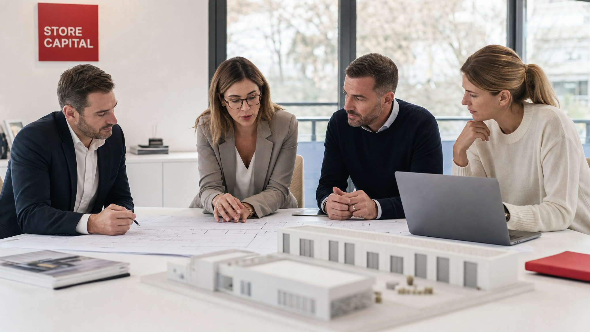 Technical architectural drawing for self-storage layout planning