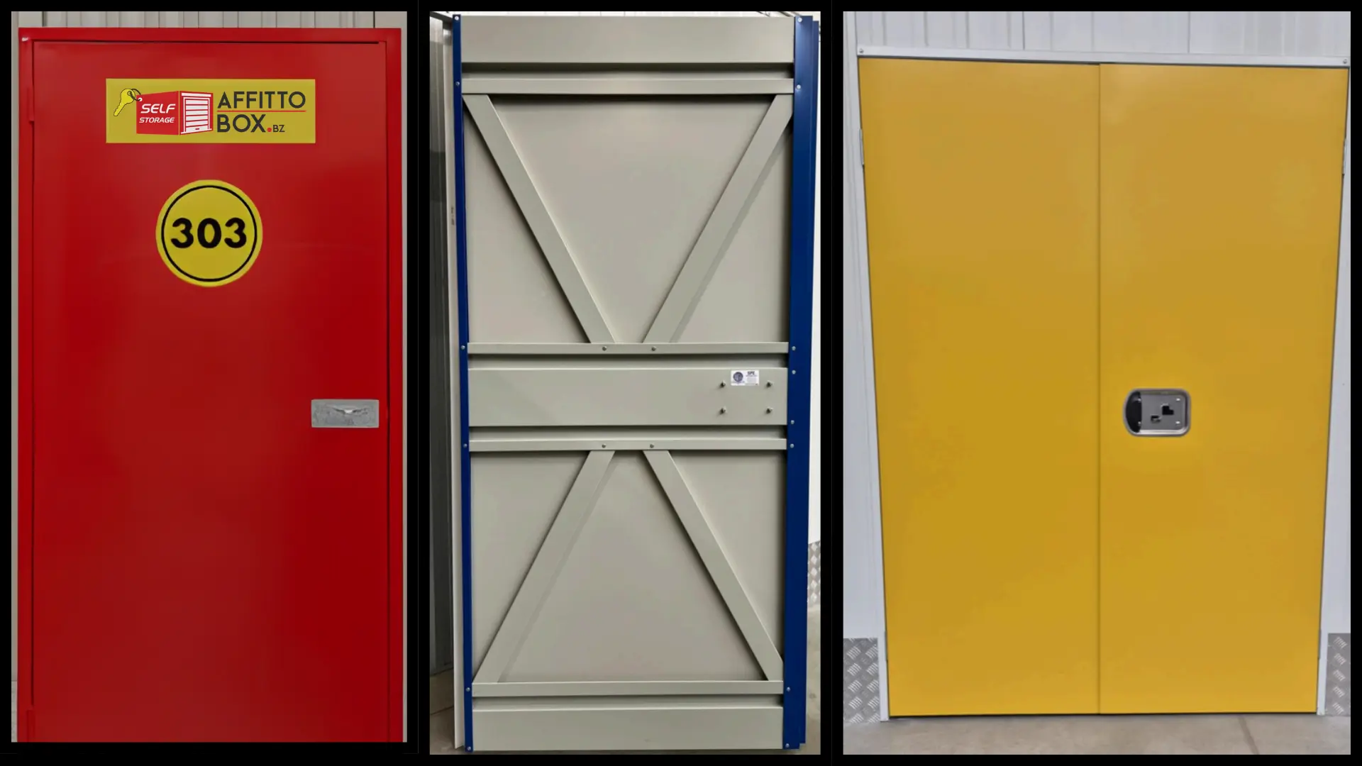 Ein- und zweiflügelige Stahltüren für Self-Storage-Boxen