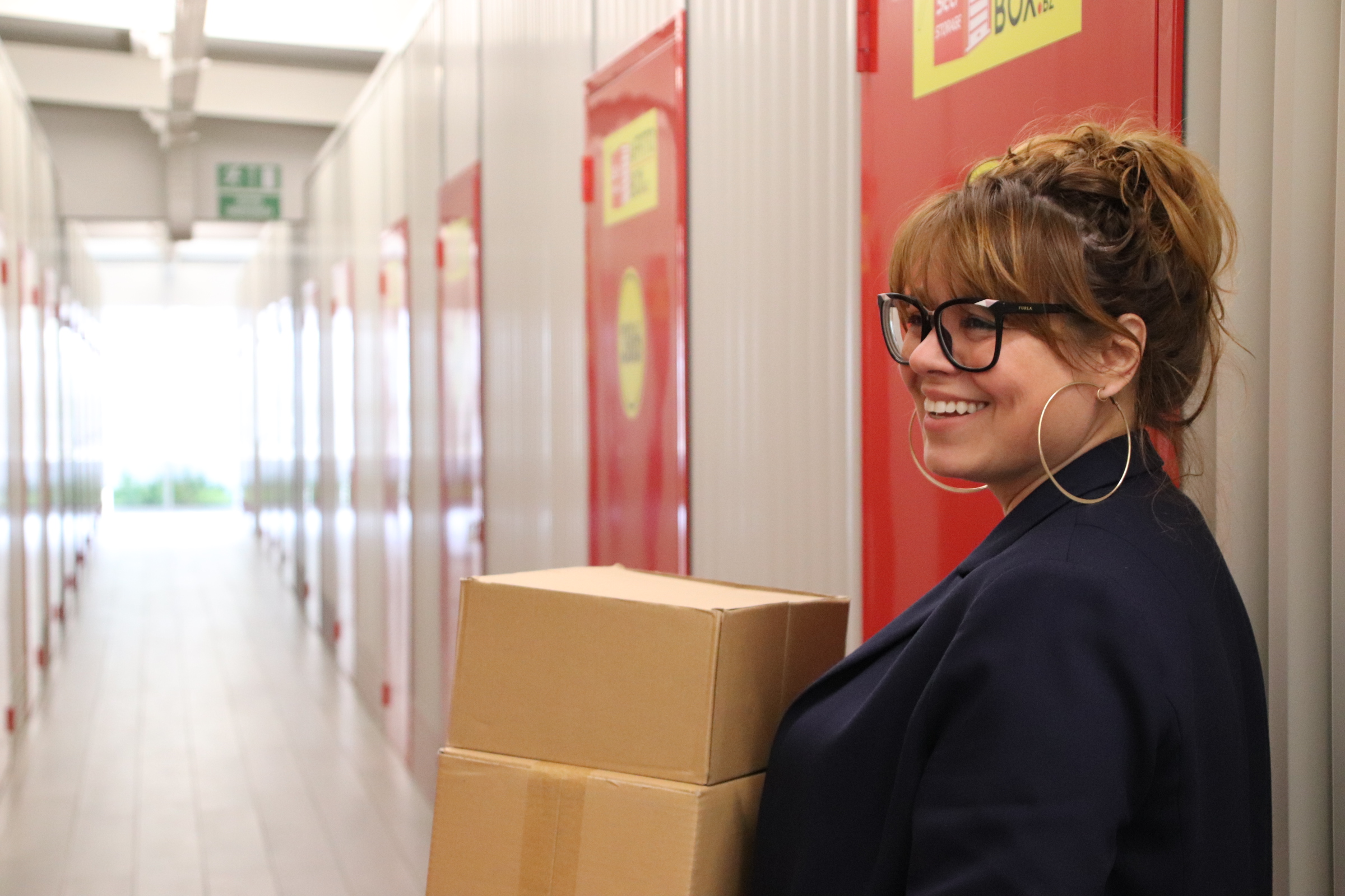 Customer accessing private self-storage units